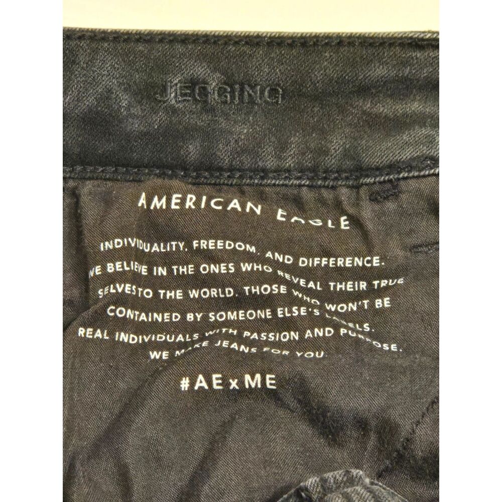 American Eagle Next Level Stretch Jeggings | Women's Size 4 | Washed Black - Picture 9 of 11